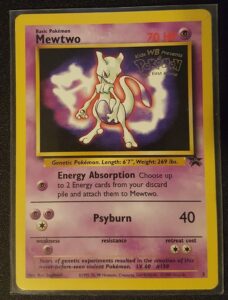 Pokemon - MewTwo TCG 1999-2002 Wizards of The Coast Exclusive Blackstar Promo Card